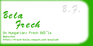 bela frech business card